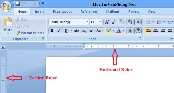 Cách hiện thanh ruler trong word 2010
