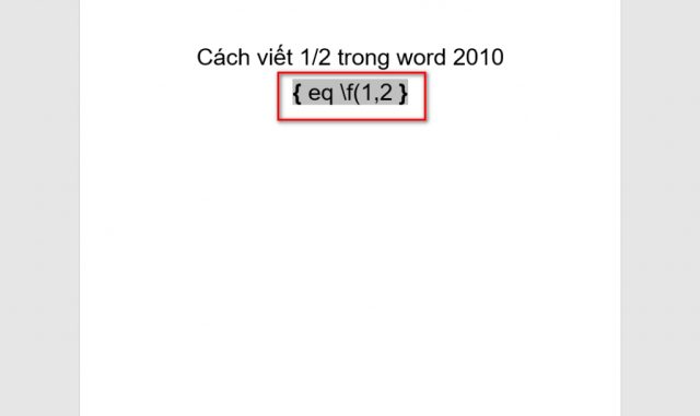 Cách viết phân số trong word 2010