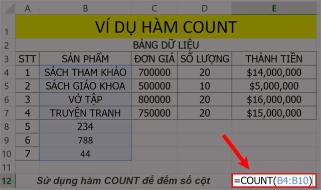 ham count trong excel 3